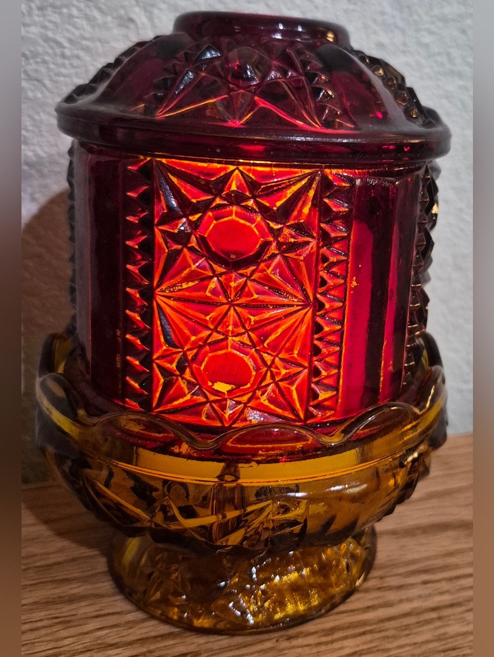 Vintage Home Interiors "Stars And Bars" Fairy Lamp With Original Box